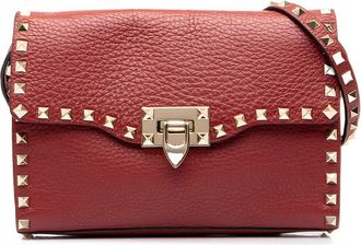 Valentino Pre-owned Valentino Medium Pebbled Calfskin Rockstud Flip Lock Crossbody Ladies SNU4H5DDKT5NUV7Q