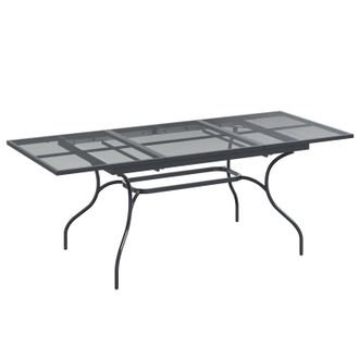 vidaXL Mesa De Comedor De Malla Extensible Gris Antracita Acero Vidaxl