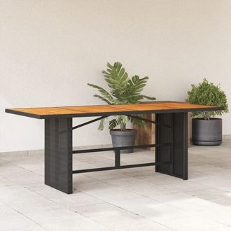 vidaXL Vidaxl - Mesa De Jard&iacute;n Superficie Madera Acacia Rat&aacute;n Negro 190x80x75cm