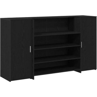 vidaXL Reception Desk Black Oak 180x50x103.5 cm Engineered Wood vidaXL