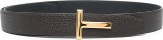 Tom Ford Brown Black Reversible Buckle Belt