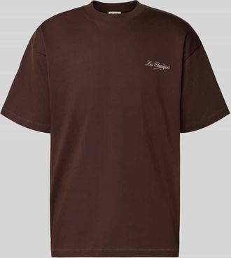 Only & Sons Loose Fit T-Shirt aus reiner Baumwolle Modell LES CLASSIQUES in Dunkelbraun, Gr&ouml;&szlig;e XXL