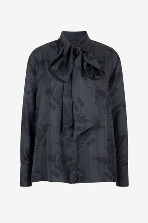 Fabiana Filippi Schluppenbluse aus bedruckter Seide Fabula Mundi