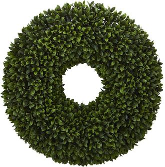Nearly Natural 24In Boxwood Artificial Wreath