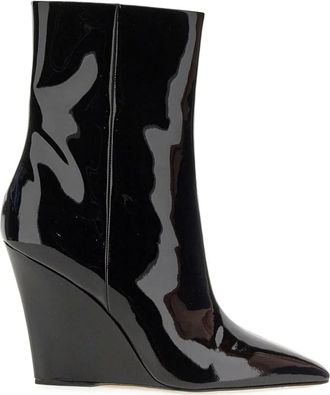 PARIS TEXAS wedge heel boots - women - Patent Leather/Leather/Leather - 36 - Black