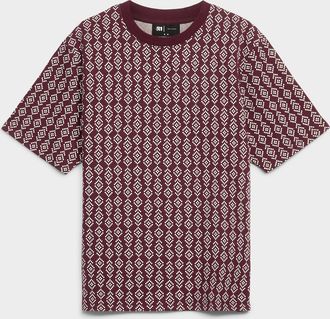 Le 31 Mens Patterned jacquard T-shirt Comfort fit