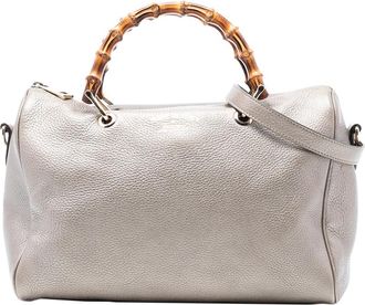 Gucci Pre-owned Gucci Medium Calfskin Bamboo Shopper Boston Bag 353124 525040