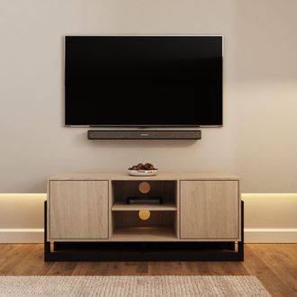 GFW Taite 2 Door TV Unit in Light Oak