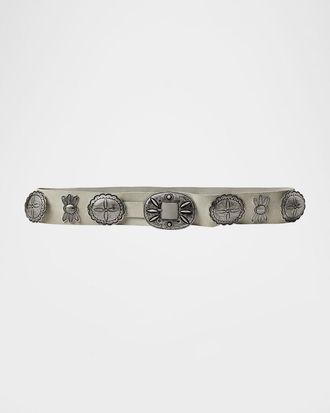 Ralph Lauren Collection Casted Concho Leather Belt