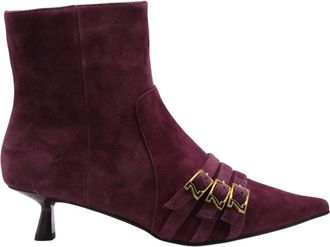 Nathan-Baume Enkellaars - Dames - Laarzen met Hak - Rood - 36 EU - Schoenen