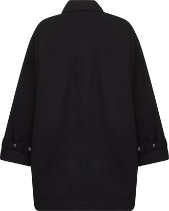 Toteme Womens Black Organic Cotton Oversized Trench Jacket & Raincoats