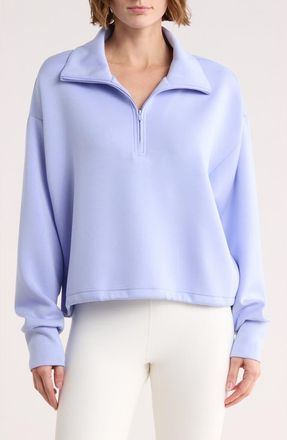 Zella Whisper Knit Half Zip Sweatshirt in Purple Inspire at Nordstrom Rack, Size X-Small