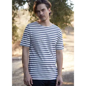 Saint James LEVANT MODERN - Breton Stripe Short Sleeve Shirt in Ecru/navy at Nordstrom, Size Xxx-Large