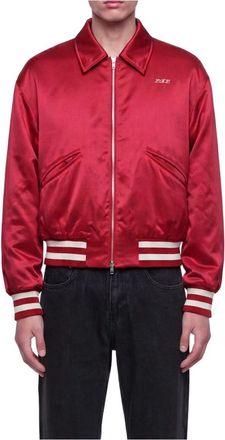 Second/Layer Aces Satin Club Jacket - Heren - Bomber jackets - Rood - L - Satijn - Jassen