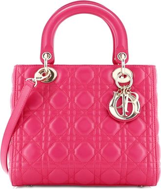 Dior Lady Dior Bag Cannage Quilt Lambskin Medium satchel - Roze