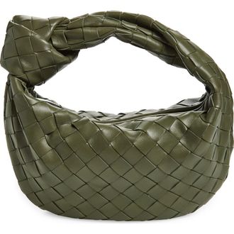 Bottega Veneta Mini Jodie Intrecciato Leather Top Handle Bag in 3292 Pickle-Silver at Nordstrom