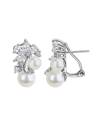 Rina Limor Silver 4.26 Ct. Tw. Gemstone & Pearl Dangle Earrings