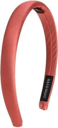 Tasha Skinny Padded Satin Headband in Burnt Orange at Nordstrom