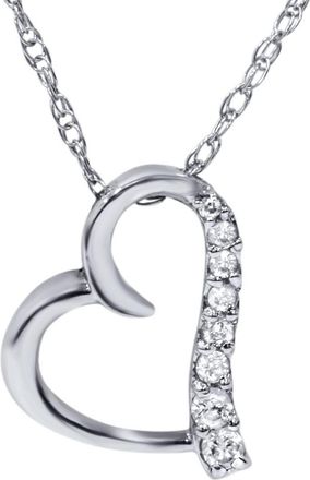 Pompeii3 Diamond Heart Shape Pendant 10K White Gold