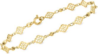 Canaria Canaria Italian 10kt Yellow Gold Ricami Floral Station Bracelet