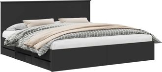 vidaXL Estructura De Cama Negro 200 X 200 Cm Madera Ingenieril Vidaxl