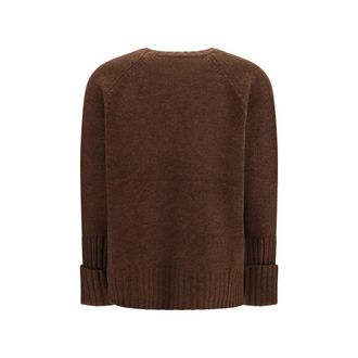Tory Burch Womens Brown Wool Oves Aries Sweatshirt Clothing