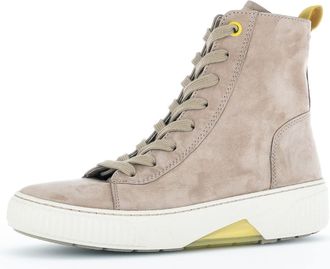 Gabor Women Ankle Boots, Ladies Lace-up Ankle Boot,Removable Insole,Low Boots,Short Boots,lace-up Boot,Zipper,Beige (Silk/Lime),38.5 EU / 5.5 UK