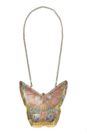 Judith Leiber Butterfly Serafina Crystal Embellished Clutch in Champagne Aurum Multi at Nordstrom