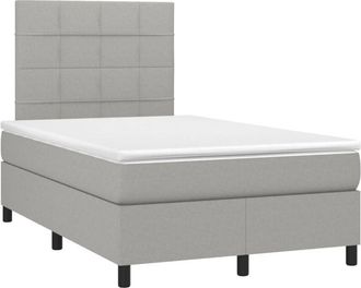 vidaXL Vidaxl - Cama Box Spring Con Colch&oacute;n Tela Gris Claro 120x190 Cm