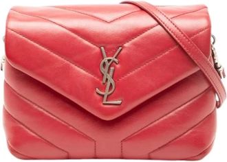 Saint Laurent Pre-owned Cross Body Bags, female, Red, Size: ONE SIZE Pre-owned Leather Shoulder Bag