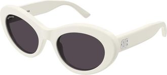 Balenciaga White/Grey Zonnebrillen Bb 0294Sk - Dames - Zonnebrillen - Wit - 55 MM - Accessoires