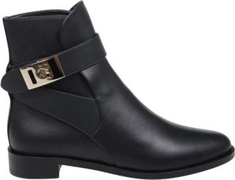 Ferragamo Schoenen, Dames, Zwart, 38 1/2 EU, Leer, Zanira Booty