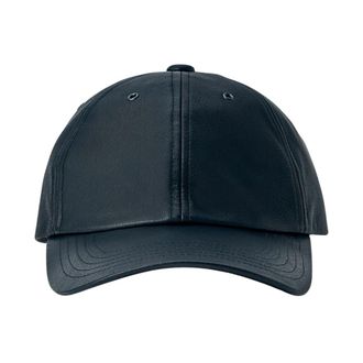 Yohji Yamamoto Leren Baseballpet - Heren - Petten - Zwart - ONE Size - Leer - Accessoires