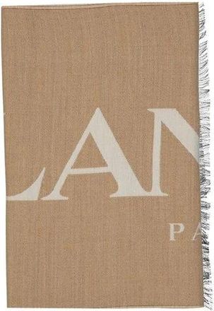Lanvin Wollen en zijden sjaal - Dames - Wintersjaals - Grijs - ONE Size - Wol - Accessoires
