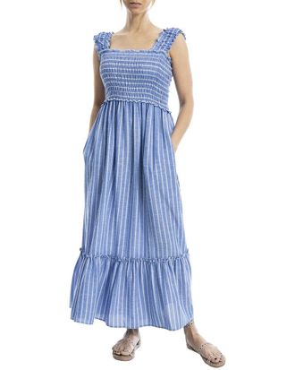 Max Studio Smocked Bodice Tiered Maxi Dress