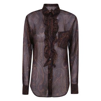 Etro Paisley Zijden Blouse - Dames - Blouses & Shirts - Veelkleurig - Maat: M Zijde