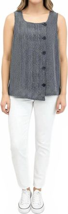 Habitat Olivias Flax Stripe To The Left Top In Navy