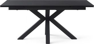 Decorspace Tavolo betelgeuse Con Gambe In Metallo E Piano In Ceramica, Design Moderno, 160/240 X 110 X H 76 Cm -grigio Lucido