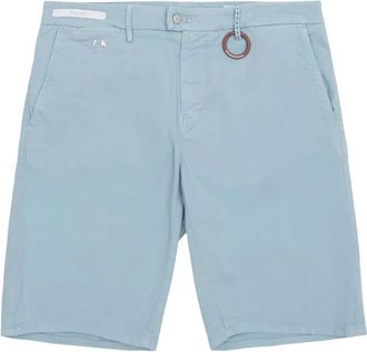 Sartoria Tramarossa Casual Shorts, male, Blue, W32, Light Blue Linen Cotton Blend Shorts