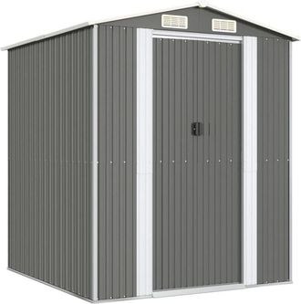 vidaXL Cobertizo De Jard&iacute;n Acero Galvanizado Gris Claro 192x191x223 Cm Vidaxl