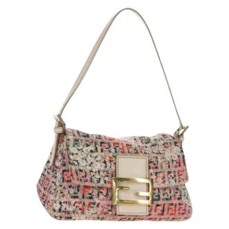 Fendi Pre-owned Zucchino Canvas Shoulder Bag - Dames - Pre-owned - Veelkleurig - Maat: ONE Size Leer