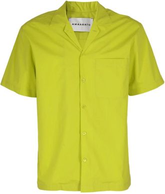 Amaranto Short Sleeve Shirts - Heren - Korte mouwen Overhemden - Groen - L - Katoen - Overhemden