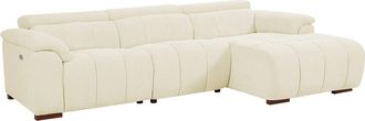 Vente-Unique Sof&aacute; rinconera derecha relax el&eacute;ctrico de tela beige MOLPICA