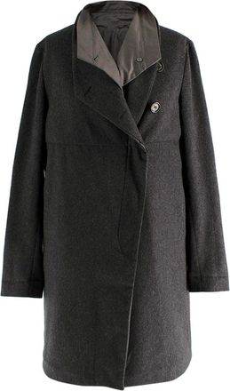 Brunello Cucinelli Grey Double Layer Coat With Detachable Waistcoat Size S