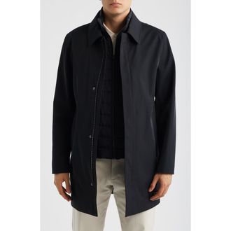 Reiss Logan Water Resistant Overcoat with Removable Funnel neck Insert in Black at Nordstrom, Size Xx-Large