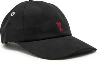 Ami Ami Paris Logo-embroidered Cotton cap - Black - One Size