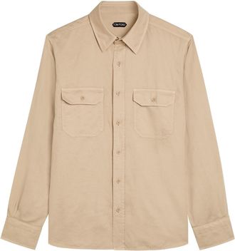 Tom Ford Cotton and Linen-blend Shirt - Beige - 40 (C15.75 / M)