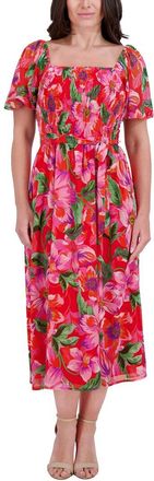 Kensie Printed Chiffon Midi Dress