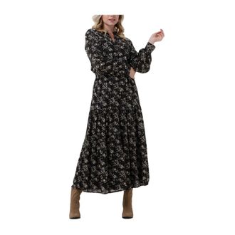 Sofie Schnoor Kleedjes, Dames, Veelkleurig, S, Maxi Jurk Zwart Elegant Stijl