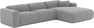 Sia Home Sof&aacute; cama gran derecho tejido tramado gris claro 280 cm